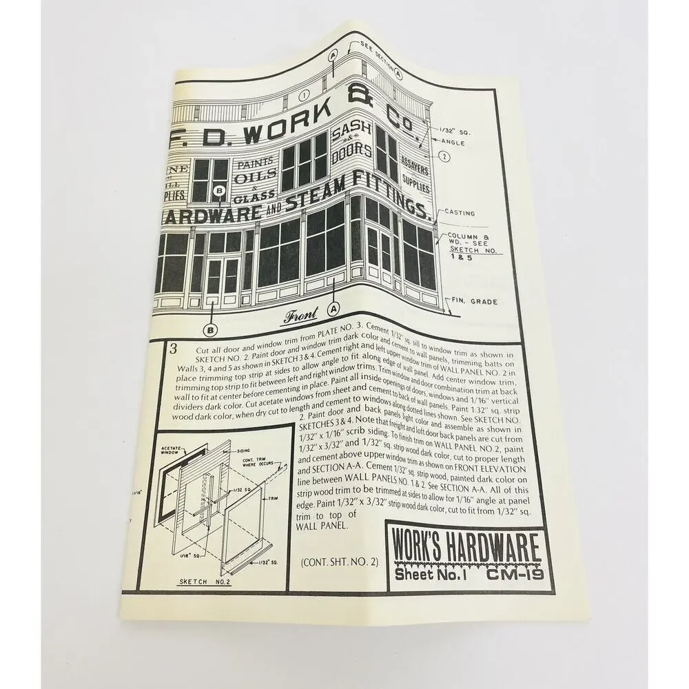 Classic Miniatures HO Work's Hardware Building Kit CM-19 New Open Box